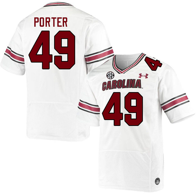 Men #49 Rondarius Porter South Carolina Gamecocks College Football Jerseys Stitched-White